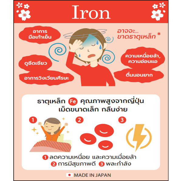 GOSHU OMAMORI Iron อาหารเสริม โกชู โอมาโมริ ไอรอน วิตามิน บำรุง ดูแล ร่างกาย เสริมสร้าง ธาตุเหล็ก ภูมิคุ้มกัน แข็งแรง - รูปที่ 3