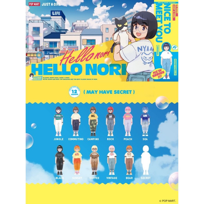 Pop MART Hello NORI Series(สุ่มเเบบ)