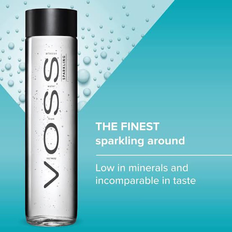 Voss Sparkling water 800ml. 🇳🇴วอส น้ำแร่ธรรมชาติ100%จากนอร์เวย์ชนิดมีฟอง แท้100%