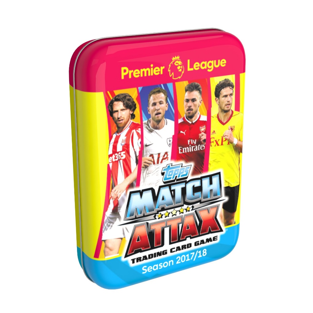 (ของแท้ 100%) Topps Match Attax 2017/18 Mini Mega Tin Premier League พรีเมียร์ลีก กล่องเหล็กพร้อมการ์ดฟุตบอลแมตช์แอทแทค