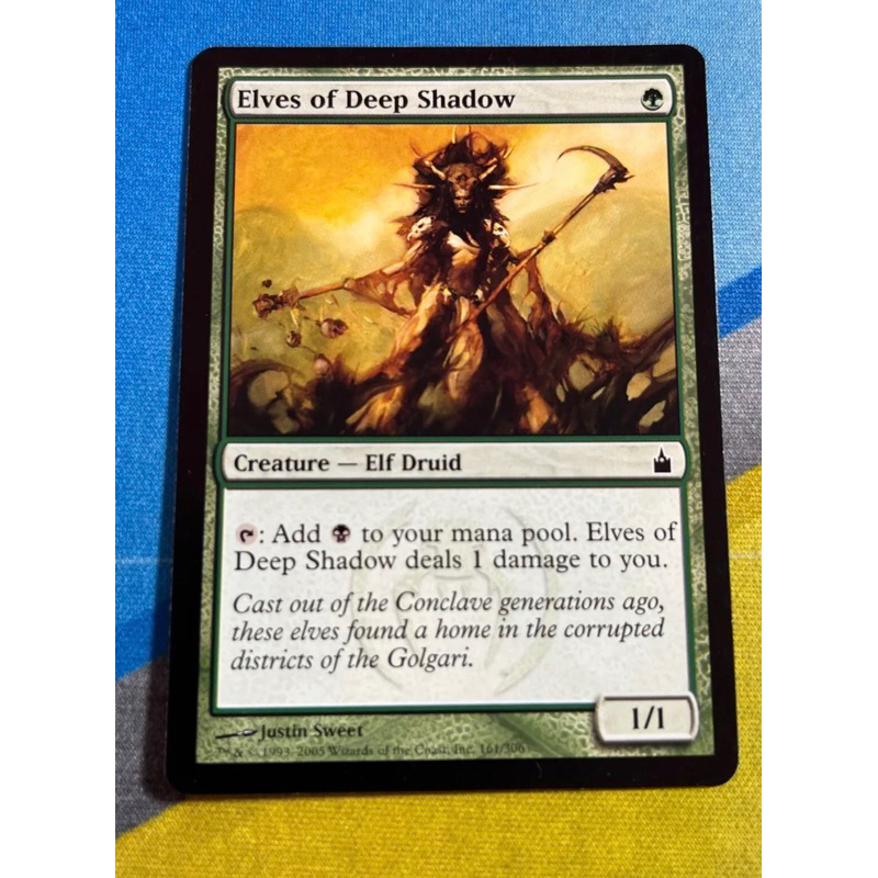 การ์ด MTG Elves of Deep Shadow Green Commander Magic the gathering EDH รุ่น Ravnica สภาพ Ex-Nm