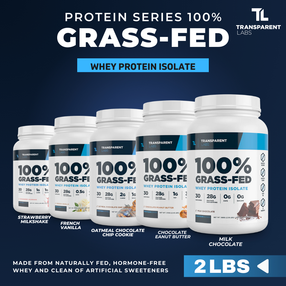 TRANSPARENT LABS 100% Grass-Fed Whey Protein Isolate – 2lbs
