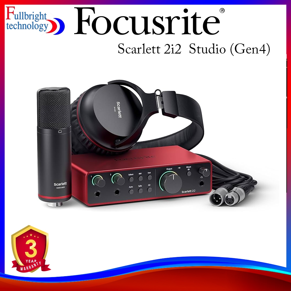 Focusrite Scarlett 2i2 Studio (Gen4) ออดิโอ อินเตอร์เฟส รุ่นล่าสุด ประกันศูนย์