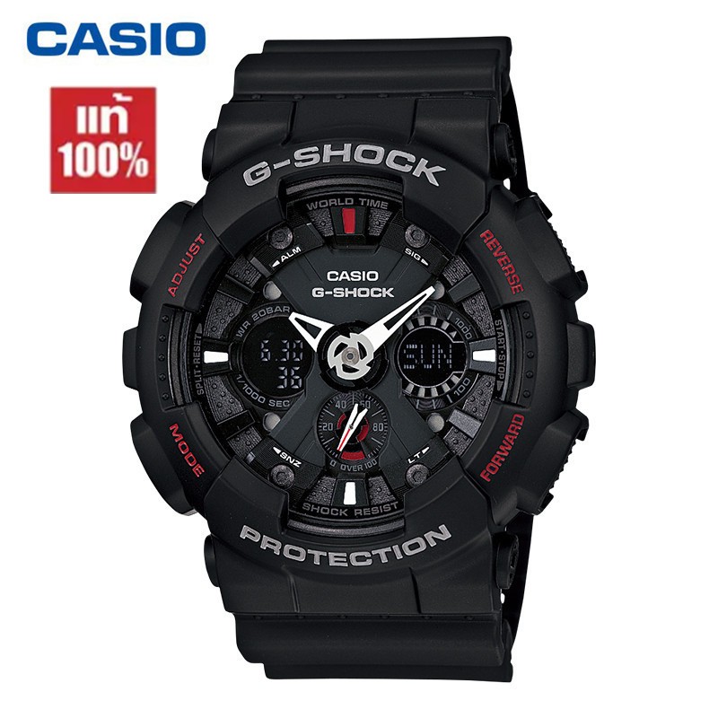 นาฬิกา Casio นาฬิกาข้อมือชุดแฟชั่นกีฬา G-SHOCK กันน้ำเรืองแสง GA-120A-1A นักเรียนผู้ชายนาฬิกาอิเล็กทรอนิกส์