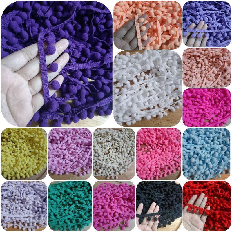 ปอมๆ เส้น20หลา/120บาท/ต่อสี