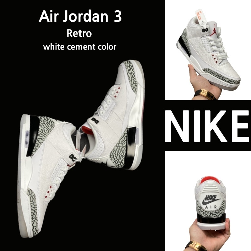 (Real shot) Nike Air Jordan 3 Retro 100% authentic sneakers running shoes Nike shoes