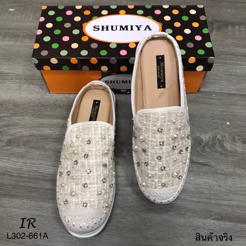 L302-661A รองเท้าเปิดส้น งานดี ผ้าทวิต งานเย็บทุกเม็ด