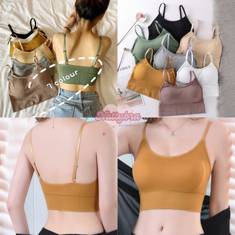 ลด30% โค้ดINC283ZN ⚡ Nattybra สปอร์ตบรา ร่องเว้า สายเดี่ยว งานสวย ไซส์ 32-38 ปรับสายได้ มีฟองน้ำ ชุดชั้นในออกกำลังก