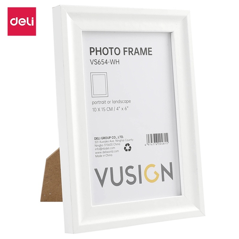 Deli กรอบรูป A4 4x6 5x7 6x8 นิ้ว 3 สี กรอบรูปไม้ กรอบรูปมินิมอล กรอบรูปราคาถูก ผิวเว้าและนูน ตกแต่ง Photo Frame