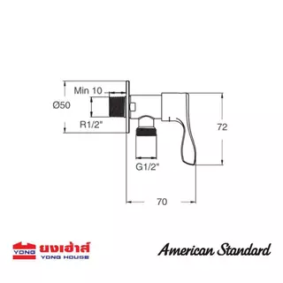 American Standard ก๊อกน้ำเย็นยืนอาบ แบบติดผนัง รุ่น F21033-CHADY ก๊อกน้ำ