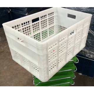 ตะกร้า โปร่ง ขนาด 37.0 x 55.5 x 30.5 ขนาดบรรจุ25kg.เกรดอุตสาหกรรม ผลิคจากพลาสติกใหม่ ใช้ห้องเย็นได้