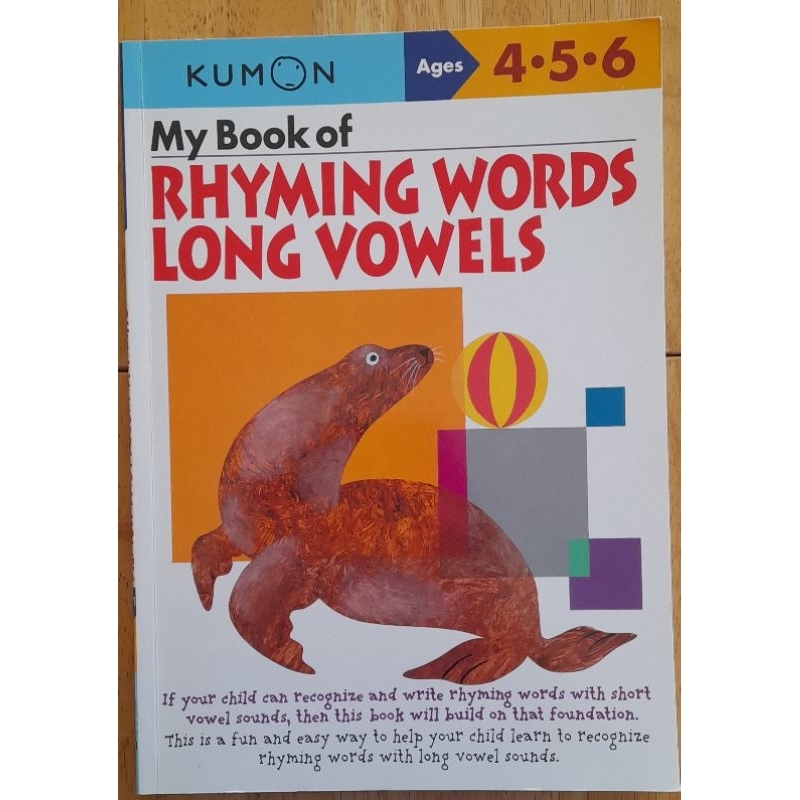 kumon workbooks : Rhyming words Long vowels  Age 4-6
