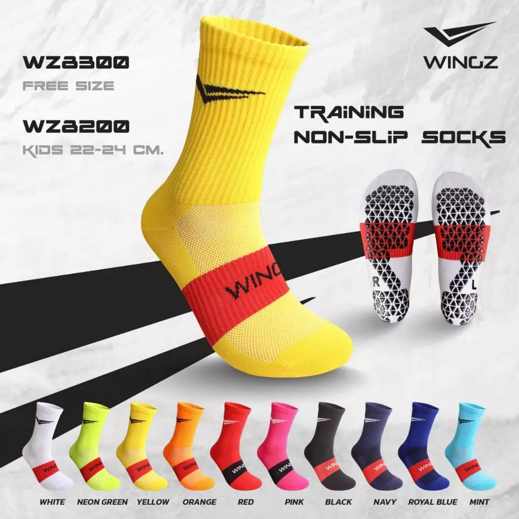 ถุงเท้ากันลื่น Wingz (แบบสั้น Free size) รุ่น WZ-8300