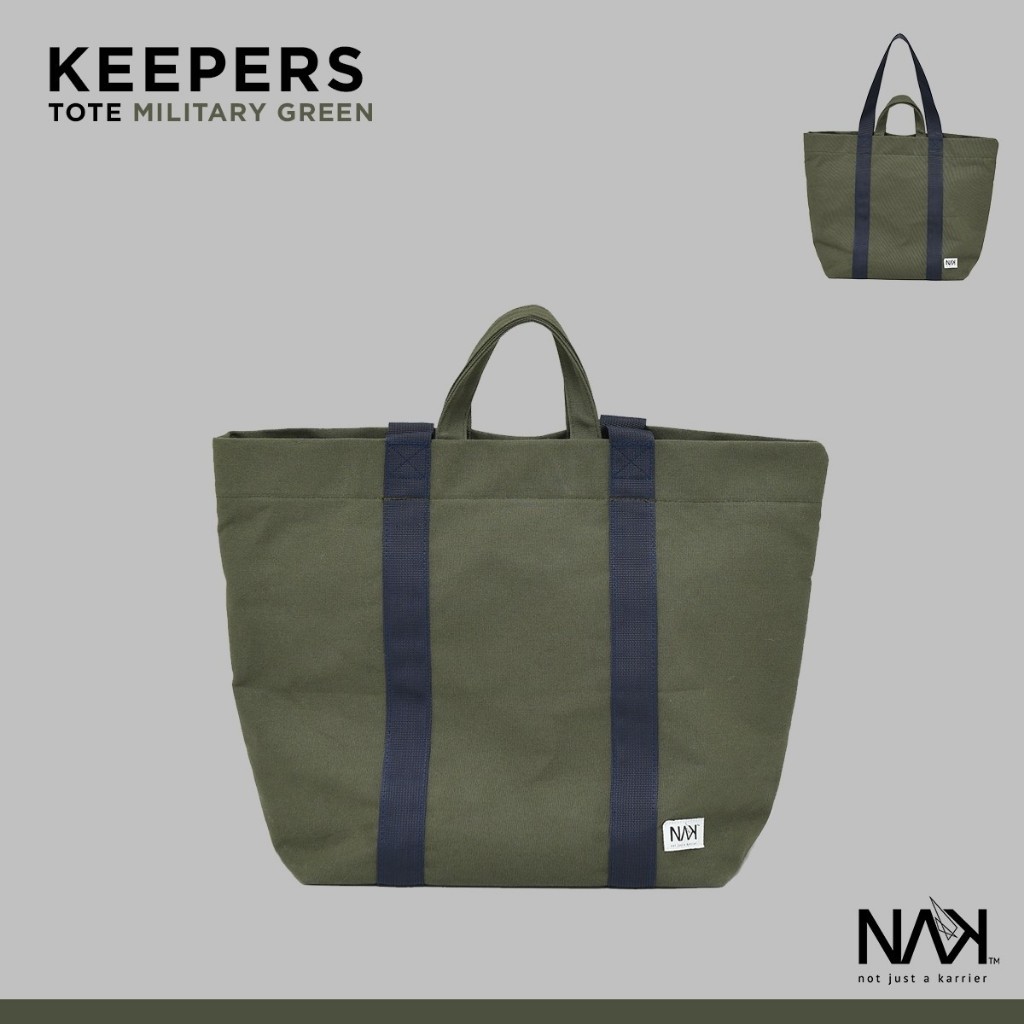 NAK Keepers Tote กระเป๋าผ้าแคนวาส สีเขียว
