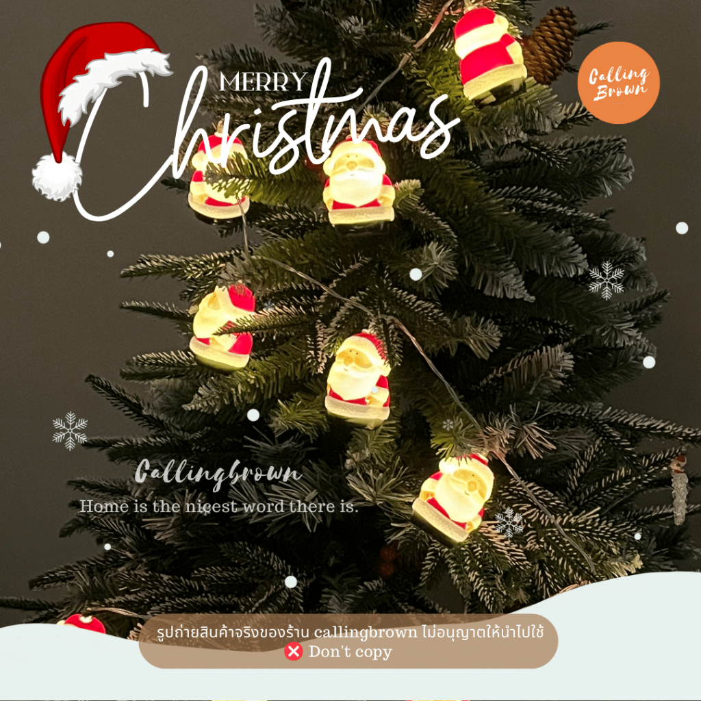 callingbrown [ พร้อมส่ง ] ไฟ LED ไฟตกแต่ง ไฟซานต้า santa ของตกแต่งคริสมาสต์