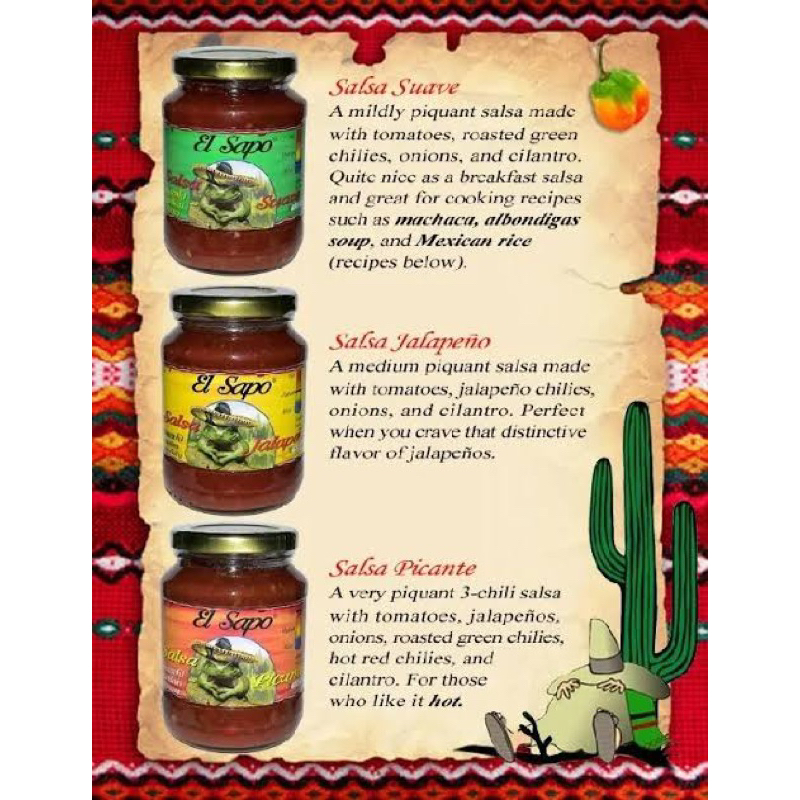 EL Sapo salsa 350g. jalapeno salsa / picante salsa ซัลซ่าซอส พริกจาลาพิโน่/ พริกพิคานท์