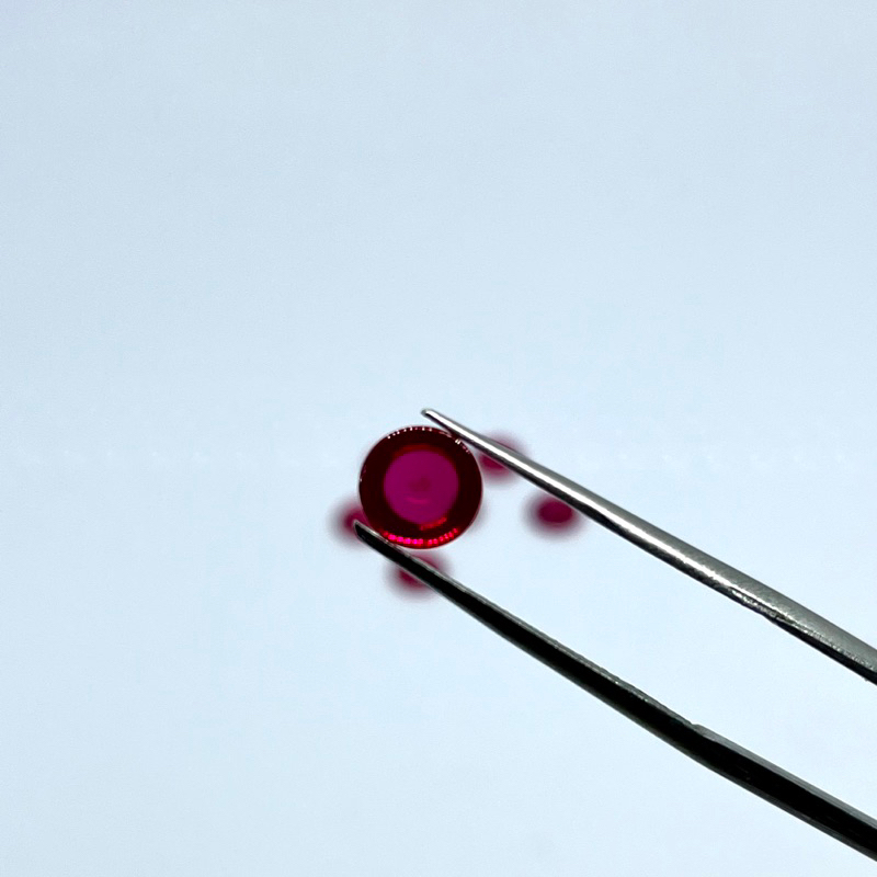 พลอยอัดรูปกลมหลังเบี้ยแดงทับทิม#5 Synthetic Ruby #5 Round Cabochan  [Size 1.50mm – 12.00mm] - รูปที่ 2
