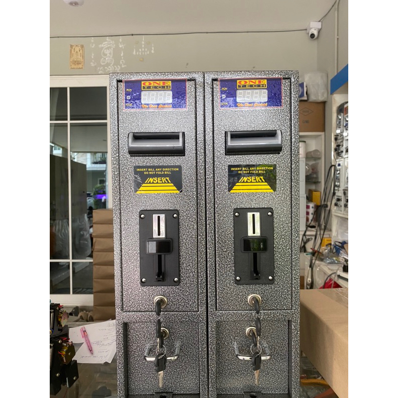 กล่องหยอดเหรียญรับธนบัตร ตั้งเวลาตัดไฟ220V