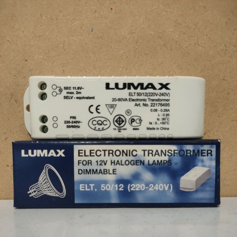 Electronic Transformer ELT50/12(220-240v) 20-60w Lumax หม้อแปลงอิเล็คทรอนิคส์