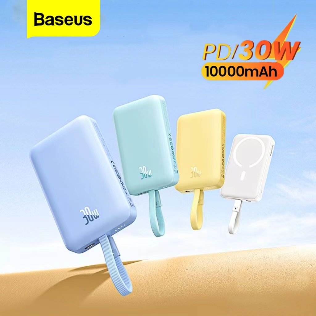 【24H Shipped 3 Years Warranty】Baseus 10000mAh 30W Wireless Fast Charge Power Bank Type-C Powerbank Fast Charger Magnetic