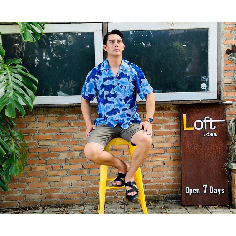 👕เสื้อฮาวายมัดย้อม(มีกระเป๋าหน้าอก) 👕เนื้อผ้าฝ้ายเมมเบิด💯 ใส่สบาย ไม่ร้อน