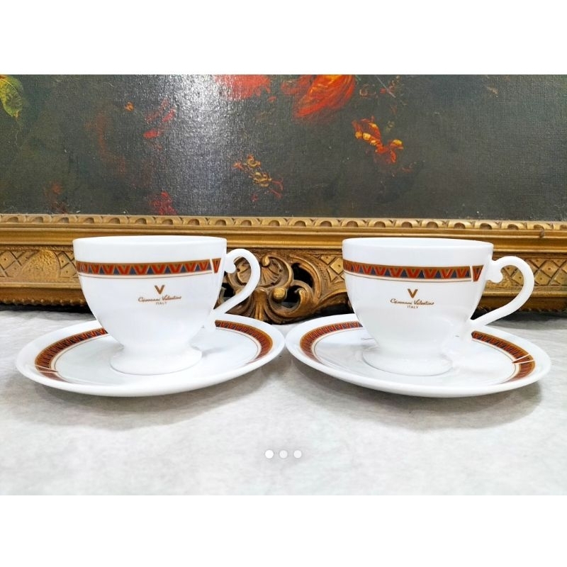 💢ใหม่💢ชุดชากาแฟสีขาวเนื้อนม Valantinoไม่ผ่านการใช้งานก.3.2"ส.3"