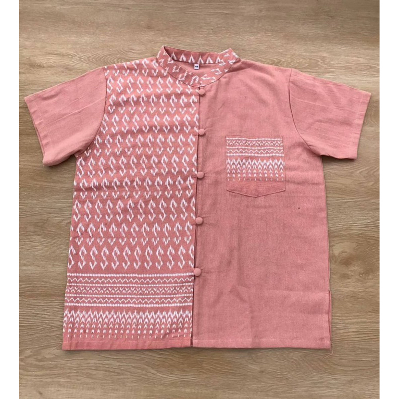 เสื้อพื้นเมืองชาย เสื้อผ้าฝ้าย เสื้อลายขอ