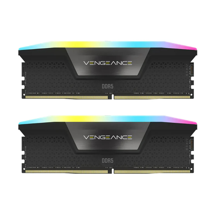 RAM 32GB (16GBx2) DDR5 6000MHz RAM (หน่วยความจำ) CORSAIR VENGEANCE RGB DDR5 (INTEL XMP) (BLACK)