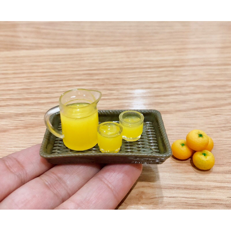 ชุดน้ำส้มจิ๋ว 🍋(1ชุด /3ชิ้น )🍊ไม่รวมถาดและอุปกรณ์ตกแต่ง