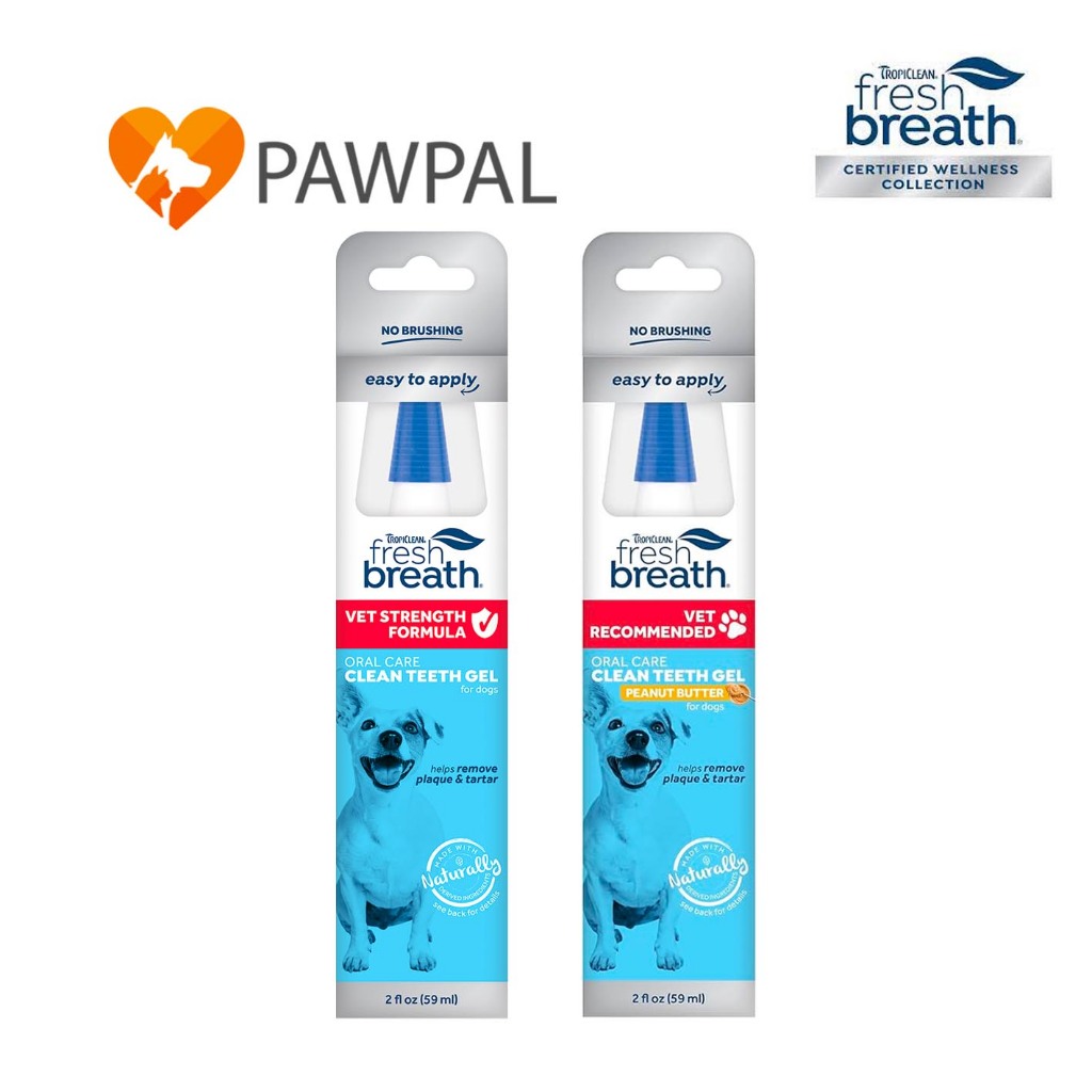 Tropiclean Fresh Breath สูตร Vet Strength Recommend 59 ml🔥Exp.2027 เจลทำความสะอาดฟัน ลดคราบหินปูน ลดกลิ่นปาก ส