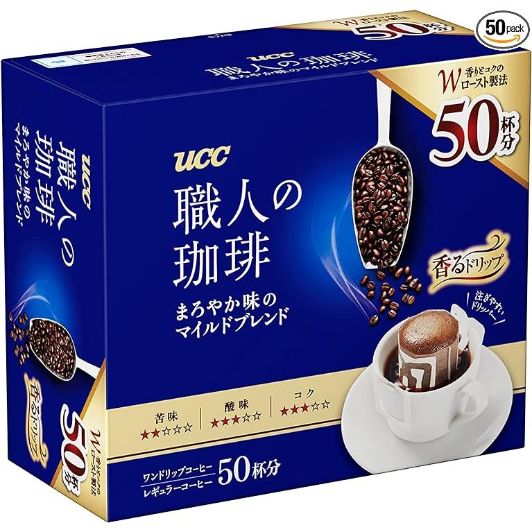 UCC Artisan Coffee กาแฟดริปรสอ่อนผสม 50 ถ้วย 350g [ส่งตรงจากญี่ปุ่น]
