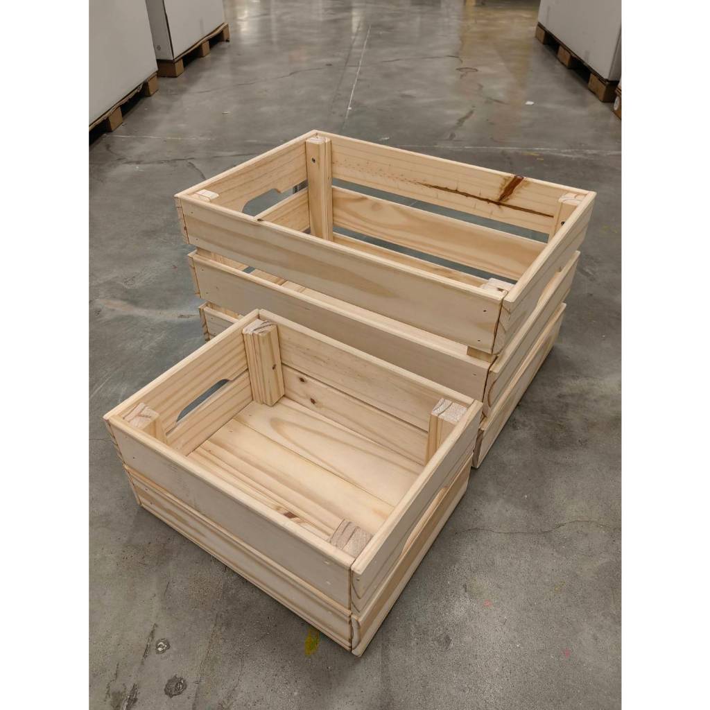 IKEA กล่องไม้สน KNAGGLIG (23x31x15 ซม./ 46x31x25 ซม.)