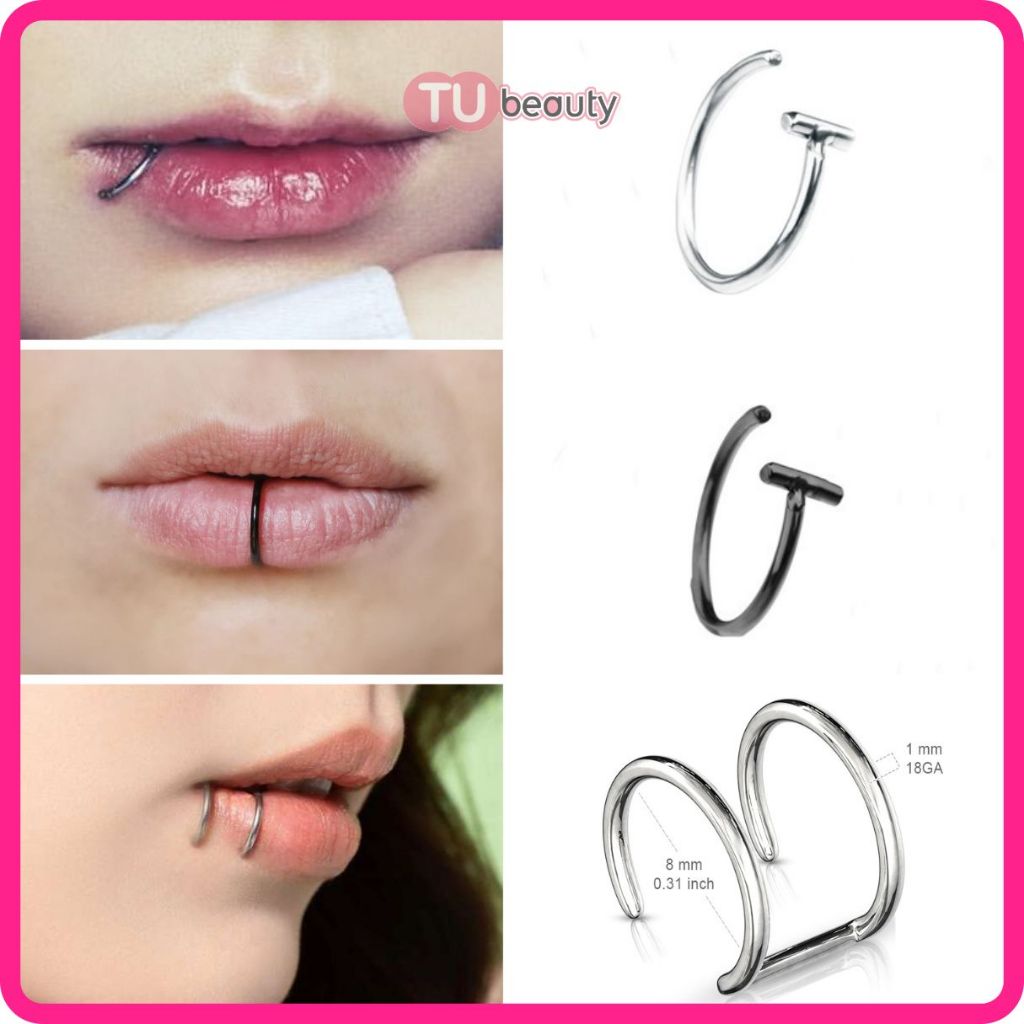จิวปาก แหวนปาก แบบเกี่ยว แฟชั่น สตรีท-พังค์-ร็อค