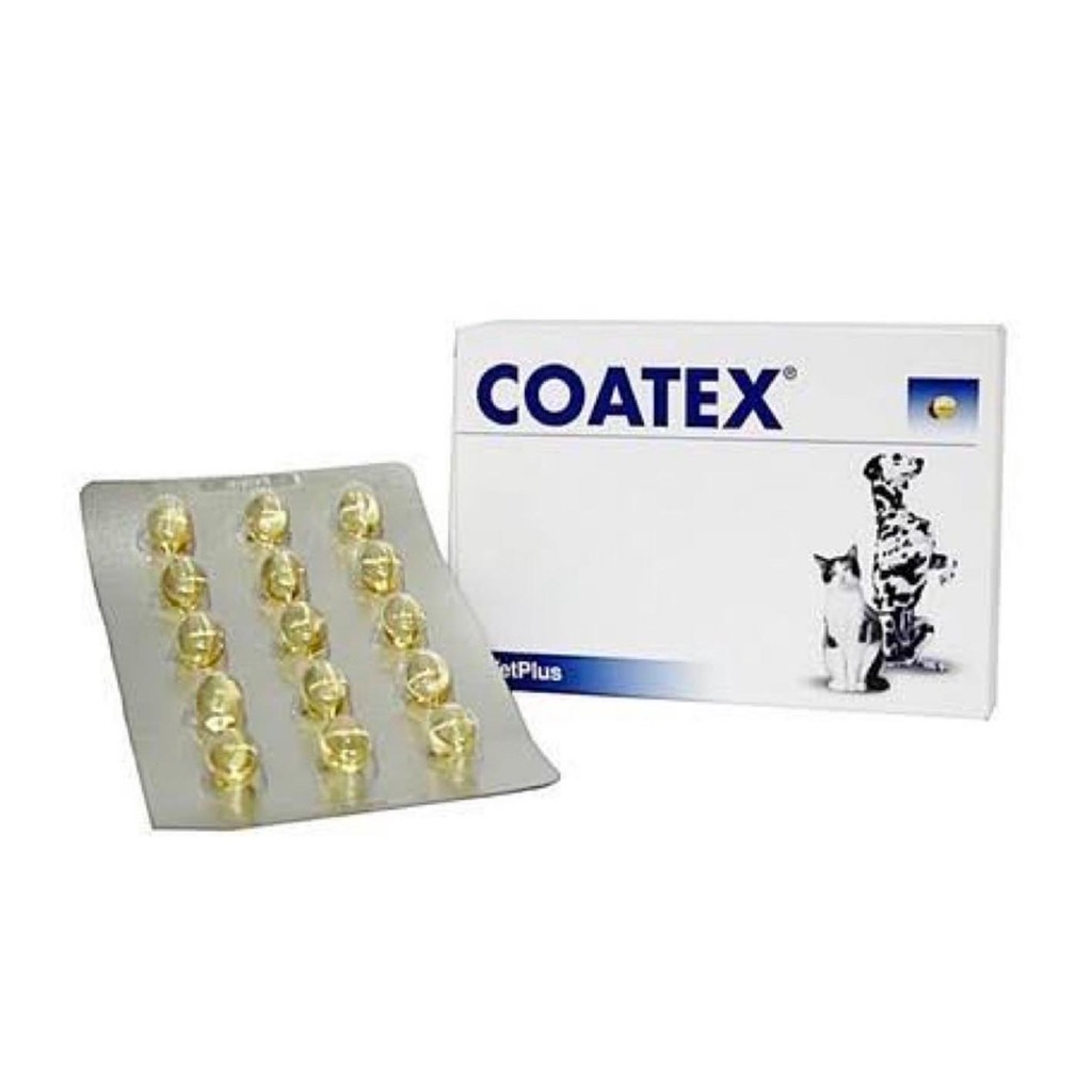 Coatex 🔥ล็อตใหม่ Exp.1/8/2025 วิตามิน บำรุงขนและผิวหนัง สุนัข แมว แคปซูล VetPlus Supplement