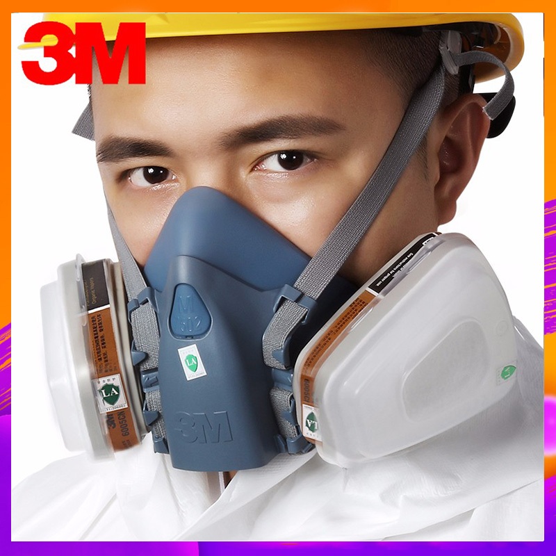 3M 7502 หน้ากากป้องกันแก๊สพิษ สีพ่นสารเคมี หน้ากากป้องกันแก๊สพิษ ไฟฟ้า อุตสาหกรรมการเชื่อม พิเศษ เหมืองถ่านหิน หน้ากากป้
