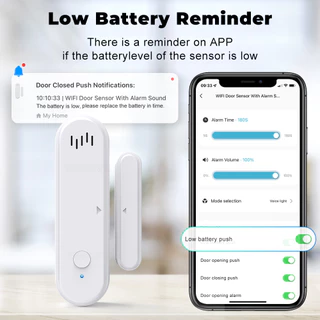 Tuya WiFi Door Window Sensor With Sound รุ่น DS-101 เซนเซอร์ ประตู หน้าต่าง แจ้งเตือนเสียงและแสง