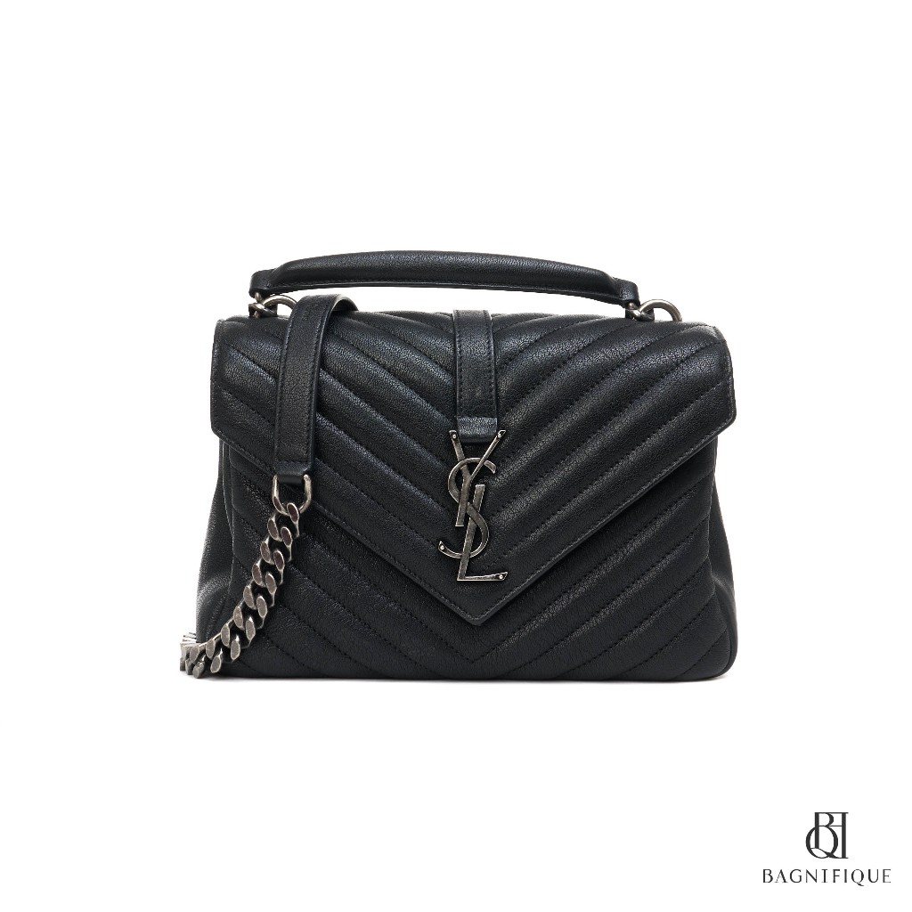 YSL COLLEGE MEDIUM BLACK LAMB RHW