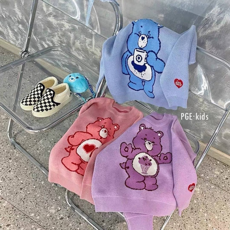 เสื้อไหมพรมแคร์แบร์ งานไหมพรมหนา สีสันน่ารัก
