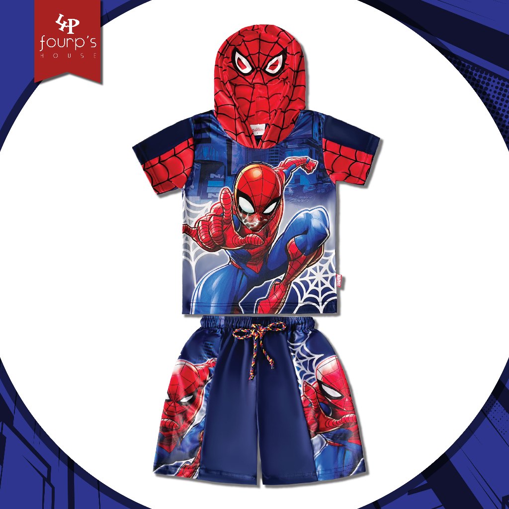 MARVEL SPIDERMAN : 003265 ชุดเซ็ตเสื้อกางเกงเด็กผู้ชาย(มีไฟ) ลิขสิทธิ์แท้