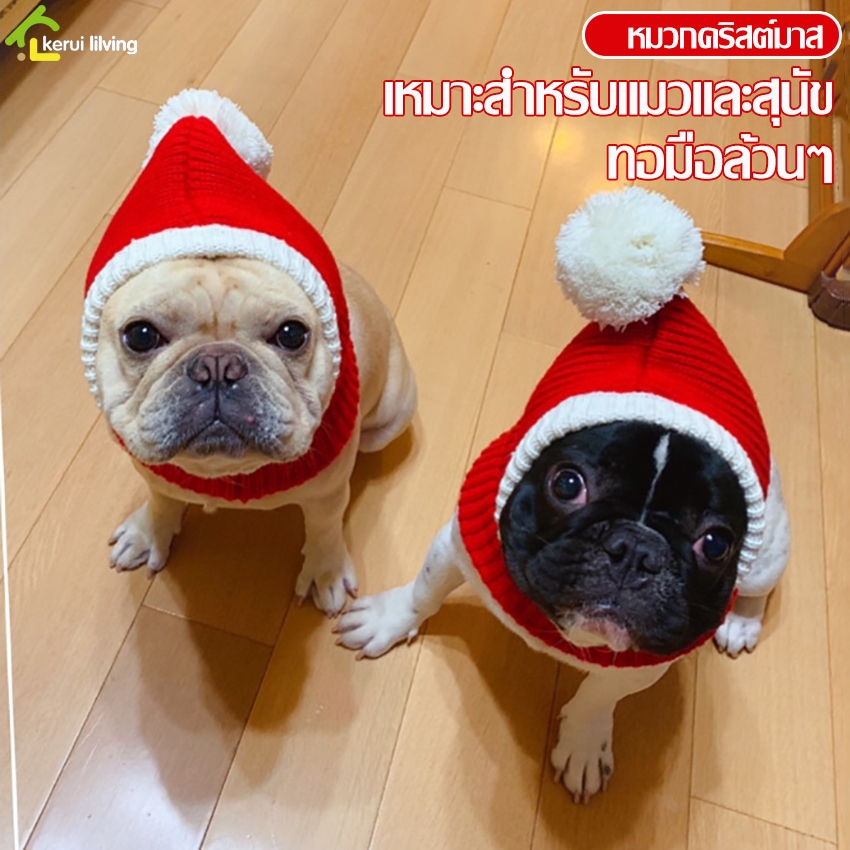 Harmcat หมวกคริสต์มาส สําหรับสัตว์เลี้ยง สุนัข/แมว หมวกสัตว์เลี้ยง Pet Hat อุปกรณ์สัตว์เลี้ยง