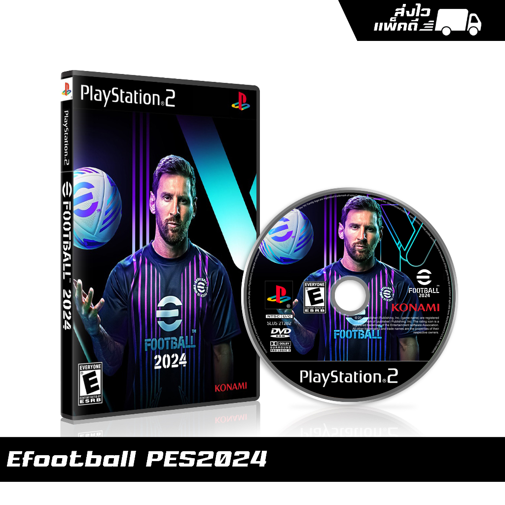 แผ่นเกม PS2 Efootball PES 2024 (english) สกรีนแผ่น พร้อมปกใส่กล่อง