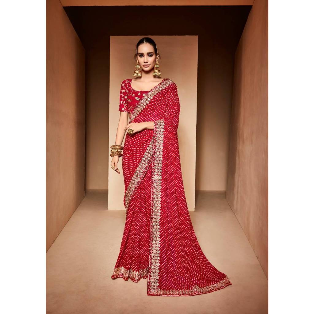 Saree Fabric - Heavy Weightless With Embroidery Border & Blouse My