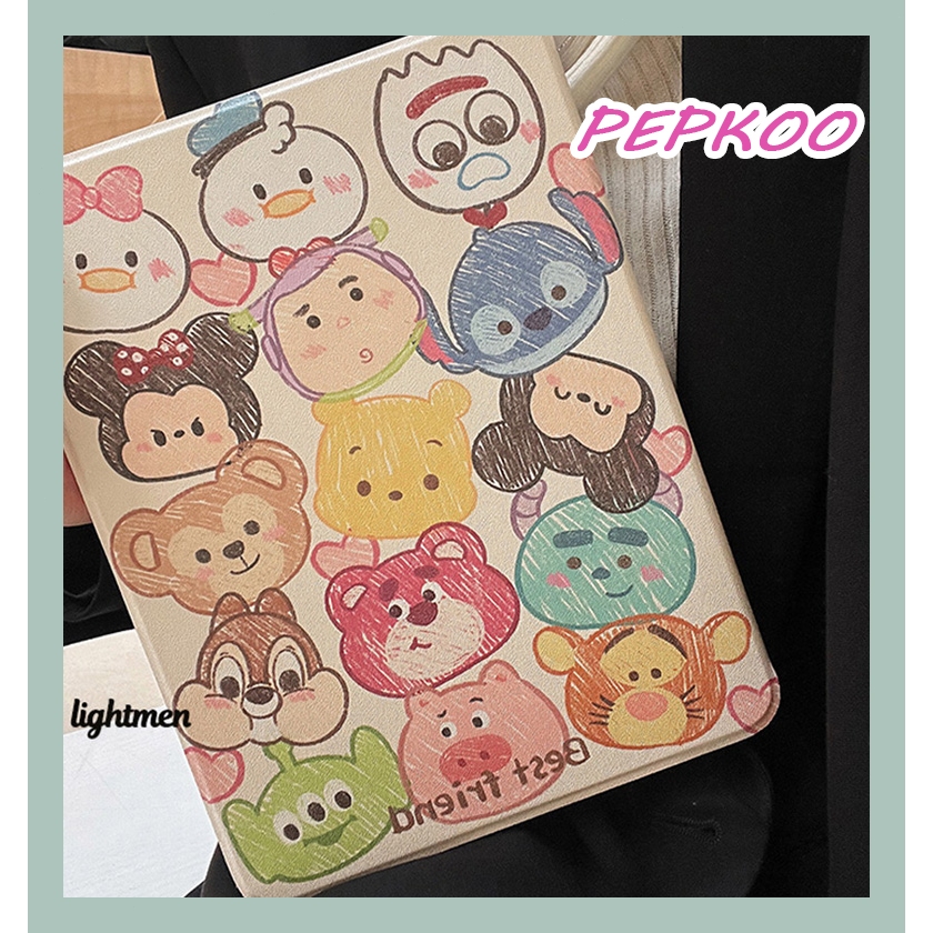 ส่งในพื้นที่ เคส ipad หมุนได้ 360° ครอบครัวดิสนีย์ วัสดุพีซี Gen9/8 Air4/5/6 Disney คช่องใส่ปากกาด้านขวา เคสป้องกัน