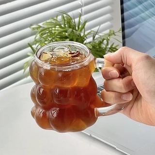 แก้วรูปทรงองุ่น 350ml แก้วกาแฟ มินิมอล มีหูจับ รูปก้อนเมฆ