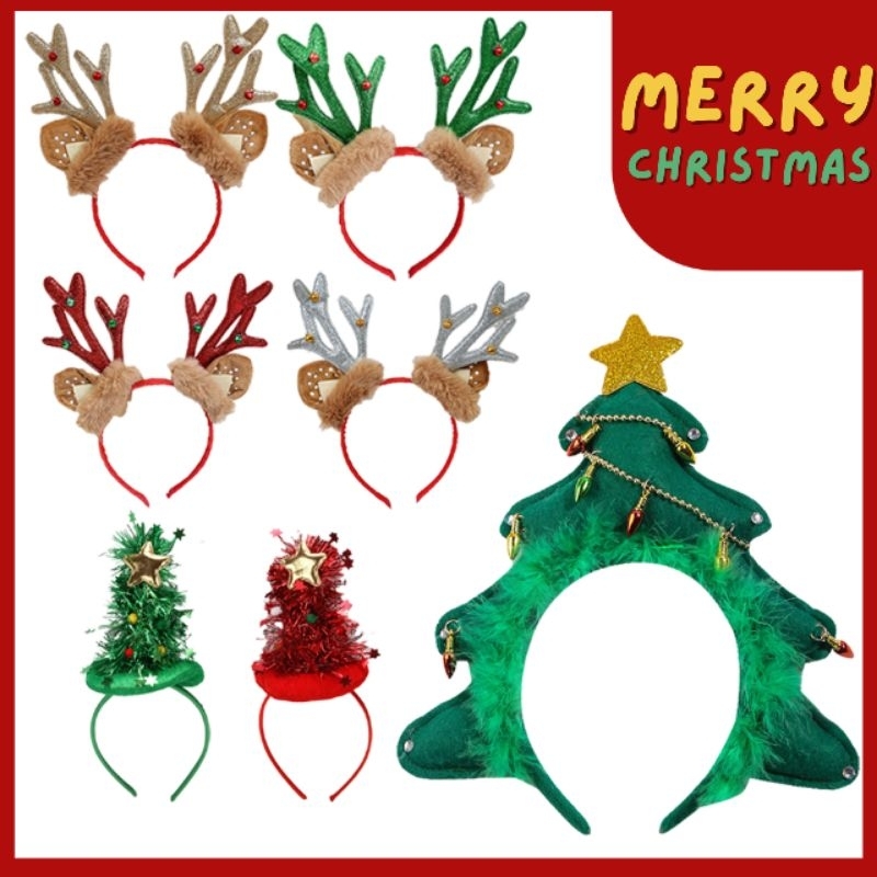 ที่คาดผมคริสมาสต์ พร๊อบถ่ายรูป ในวันคริสต์มาส merry christmas ที่คาดผมต้นคริสต์มาส ใส่ได้ทั้งเด็กและผู้ใหญ่