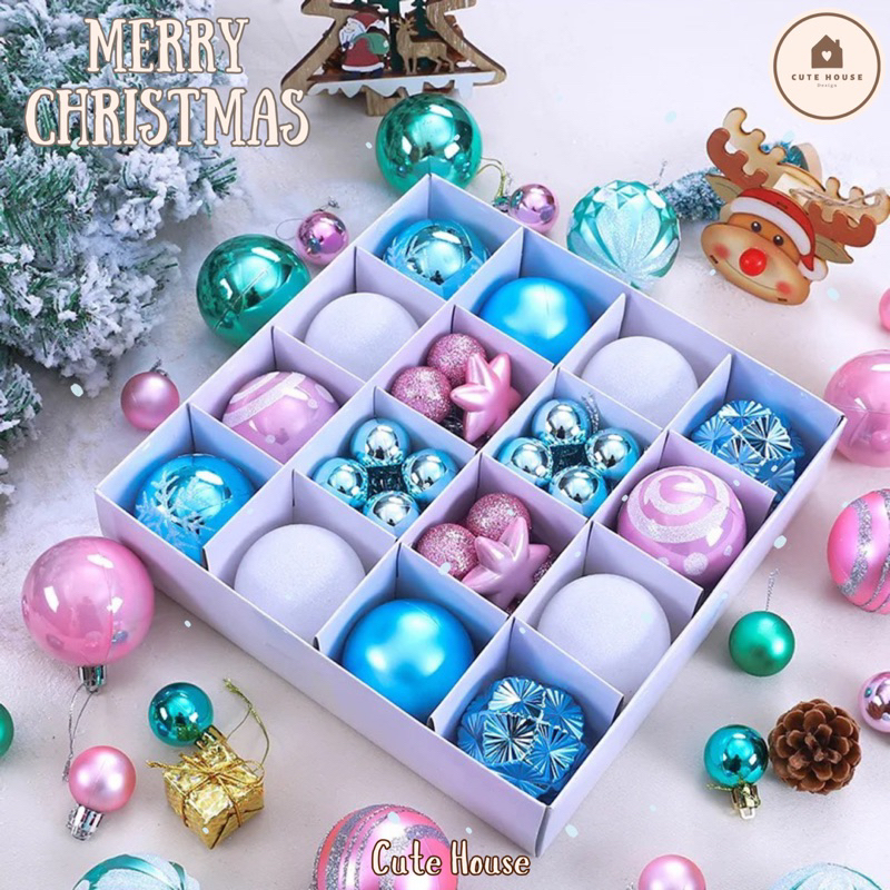 [พร้อมส่ง] Angel Box set l Christmas ball เซ็ตลูกบอลตกแต่งยอดต้นคริตมาส ตกแต่งต้นคริสต์มาสน่ารัก