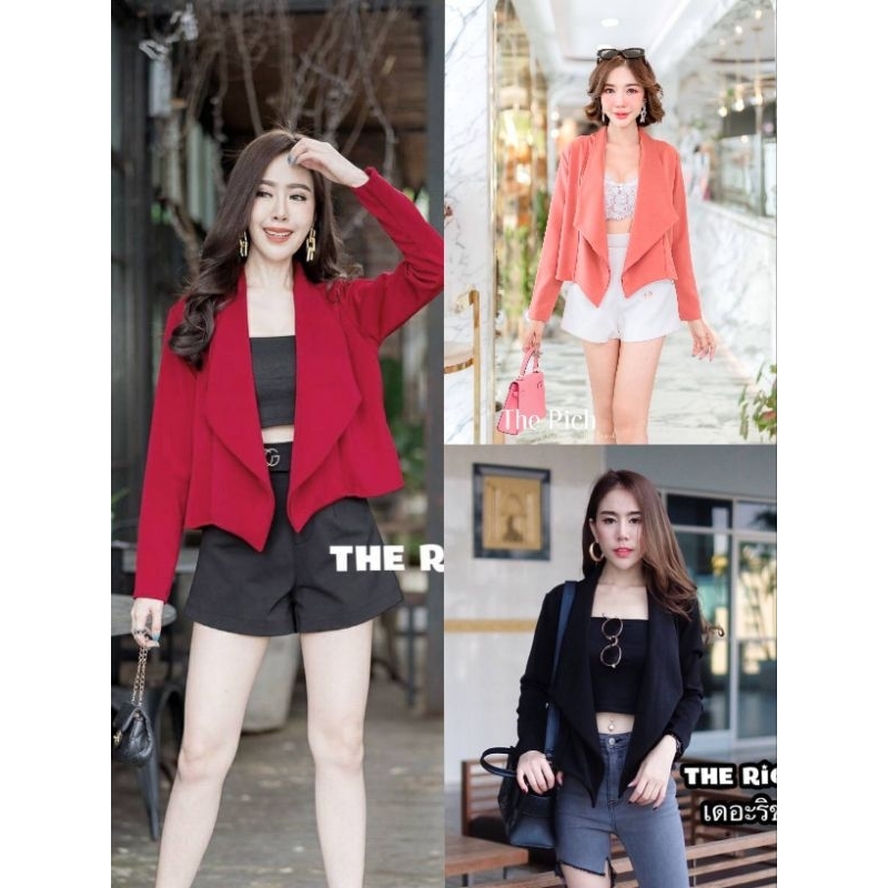 เสื้อสูทผู้หญิง สูทแฟชั่น สูททำงาน brazer เสื้อคลุม มีเก็บเงินปลายทาง