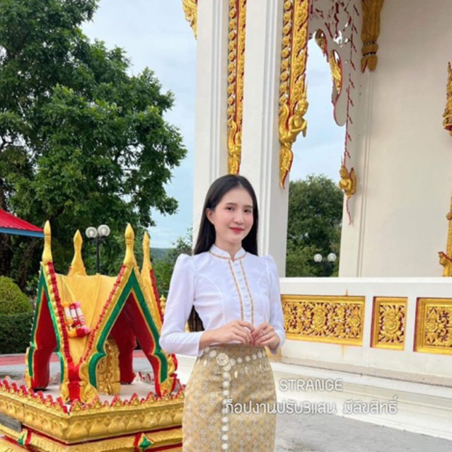 🚩ราคาถูก🚩Z21(เฉพาะเสื้อ)ครอปคอจีนแขนยาวแต่งแถบ งานกระดุมแท้อัดกาวให้ทั้งตัว