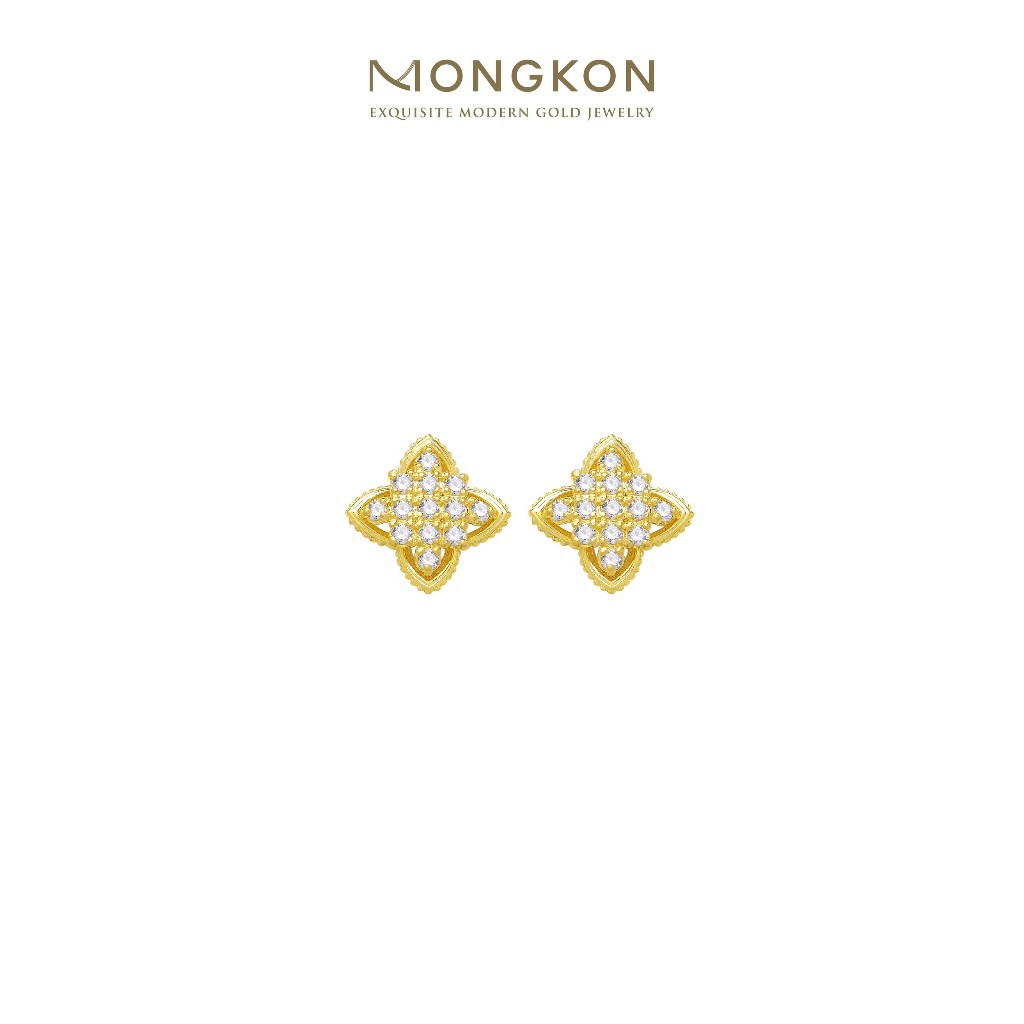 Mongkon Gold ทองคำแท้บริสุทธิ์สูง 96.5% ต่างหู 1 สลึง Bonne chance