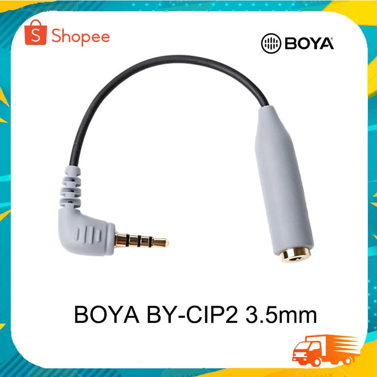 BOYA BY-CIP2 อะแดปเตอร์ 3.5 มม.TRRS TRS สำหรับ iPad iPod Touch iPhone โทรศัพท์สมาร์ทโฟนสำหรับ BY-WM8